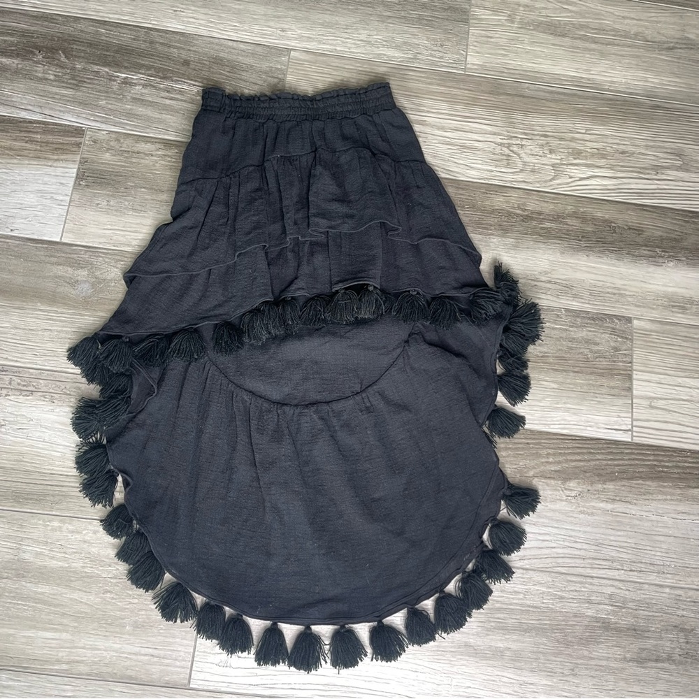 MISA LOS ANGELES Tassel Trim high low skirt - Picture 2 of 12